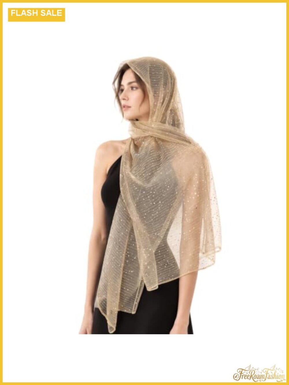 Sequin Mesh Head Scarf Rave Shawl Wrap Evening Party